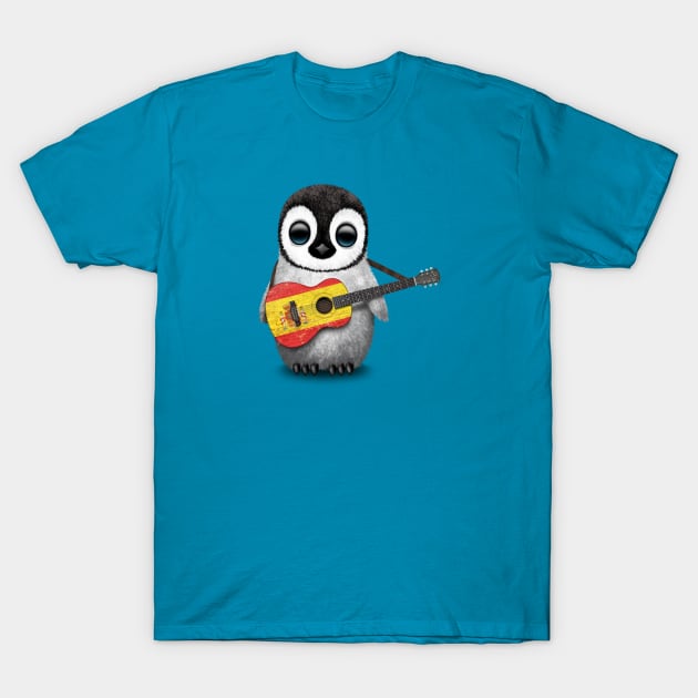 Baby Penguin Playing Spanish Flag Guitar T-Shirt by jeffbartels